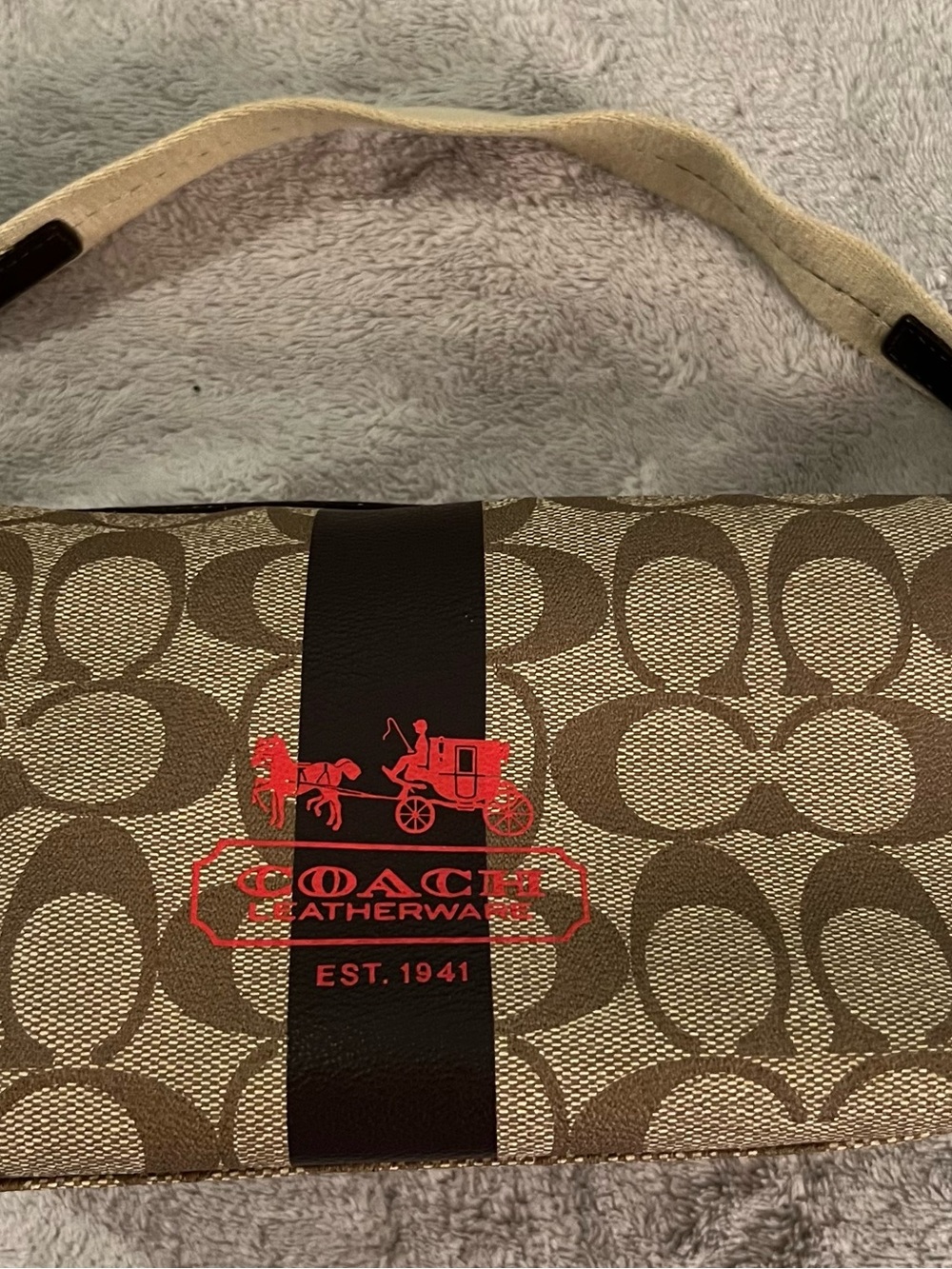 Coach Heritage Stripe Signature Bag With Tattersall Lining